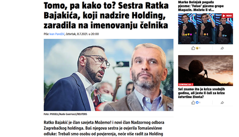 Sestra Ratka Bajakića, koji nadzire Holding, zaradila na imenovanju čelnika